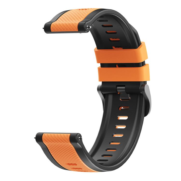 22mm Vertical Twill Two Color Silicone Watch Band