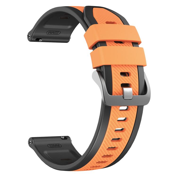 22mm Vertical Twill Two Color Silicone Watch Band