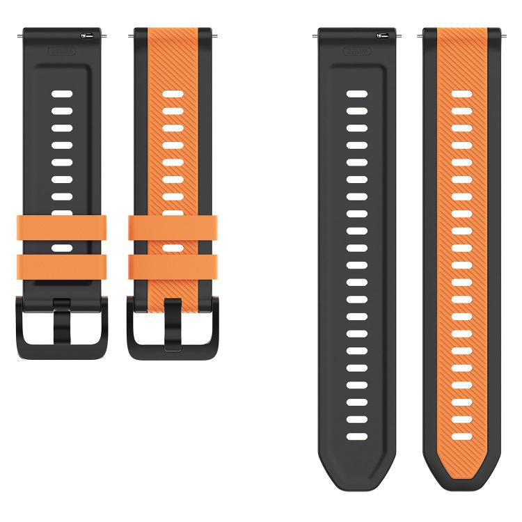 22mm Vertical Twill Two Color Silicone Watch Band