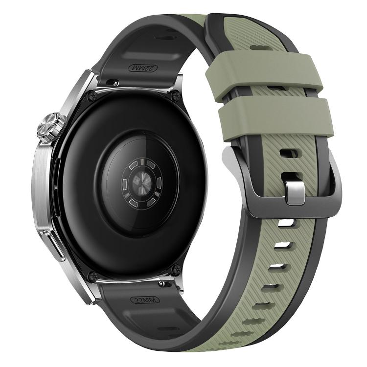 22mm Vertical Twill Two Color Silicone Watch Band