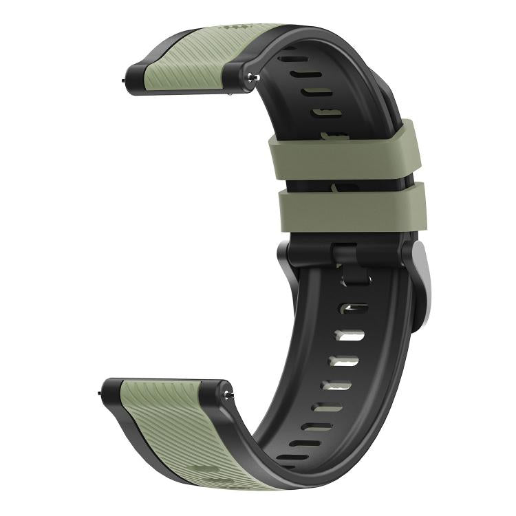 22mm Vertical Twill Two Color Silicone Watch Band