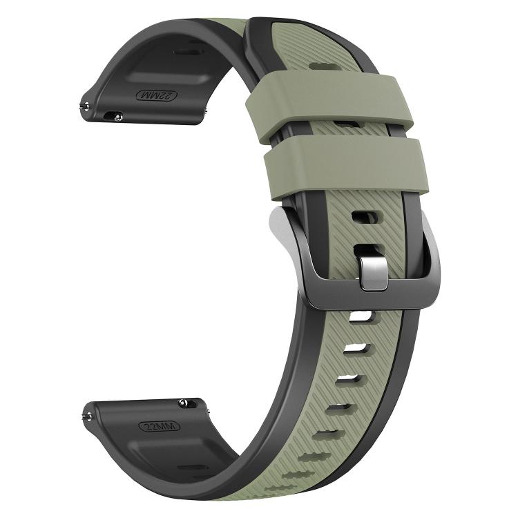 22mm Vertical Twill Two Color Silicone Watch Band