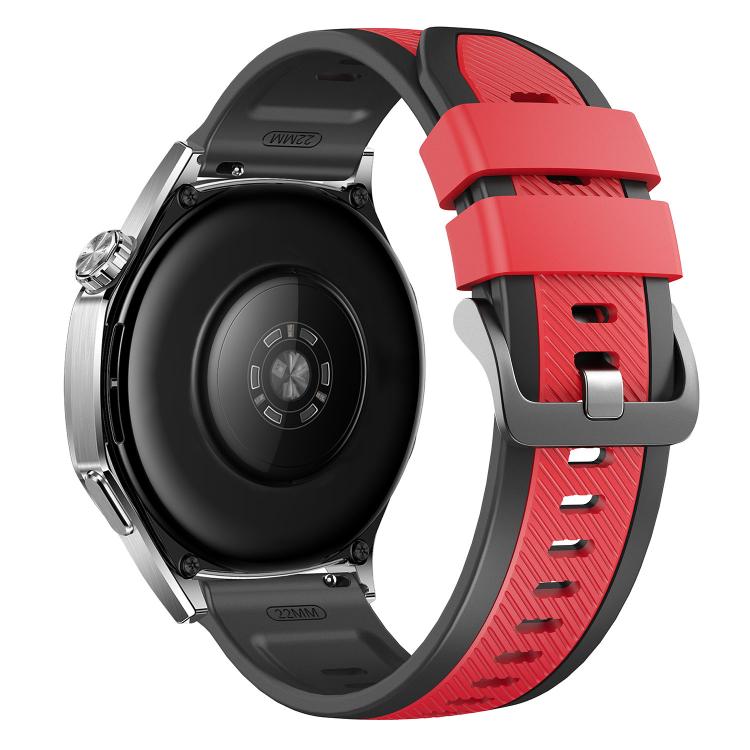 22mm Vertical Twill Two Color Silicone Watch Band