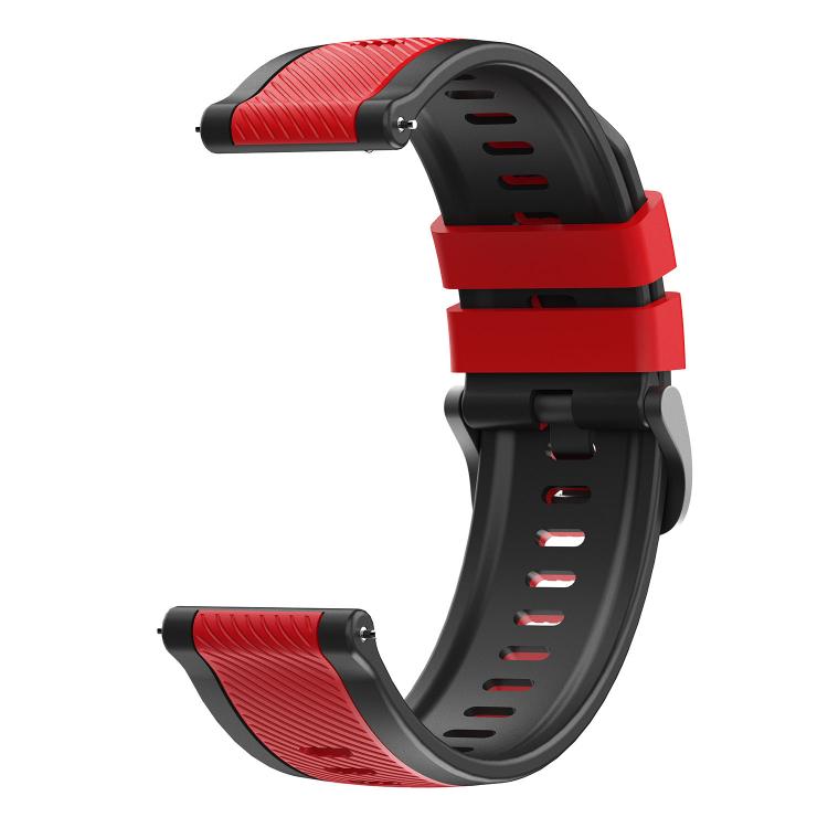 22mm Vertical Twill Two Color Silicone Watch Band