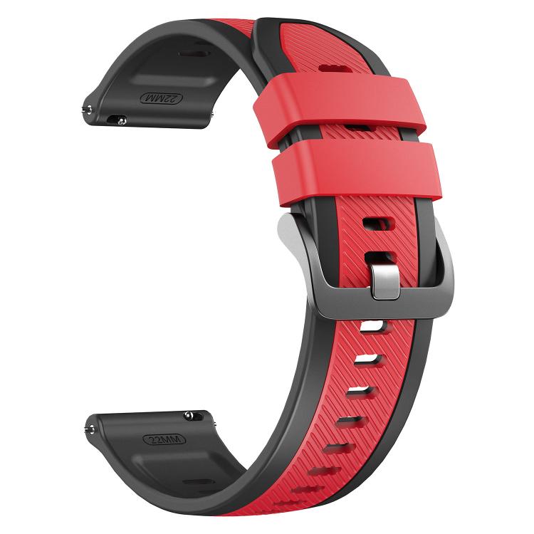 22mm Vertical Twill Two Color Silicone Watch Band