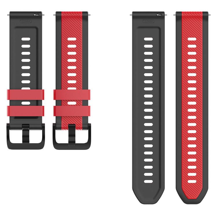 22mm Vertical Twill Two Color Silicone Watch Band