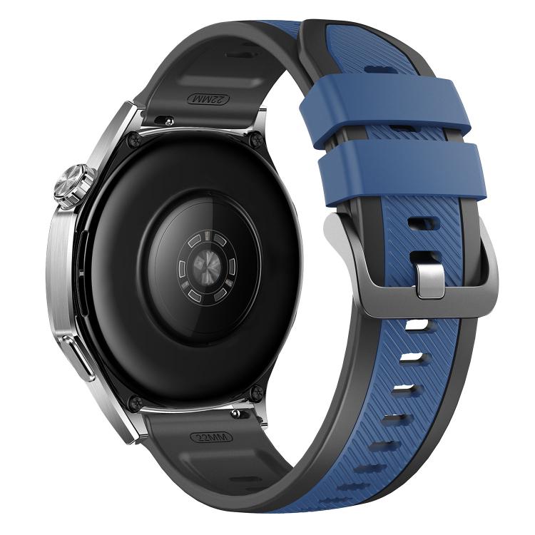 22mm Vertical Twill Two Color Silicone Watch Band