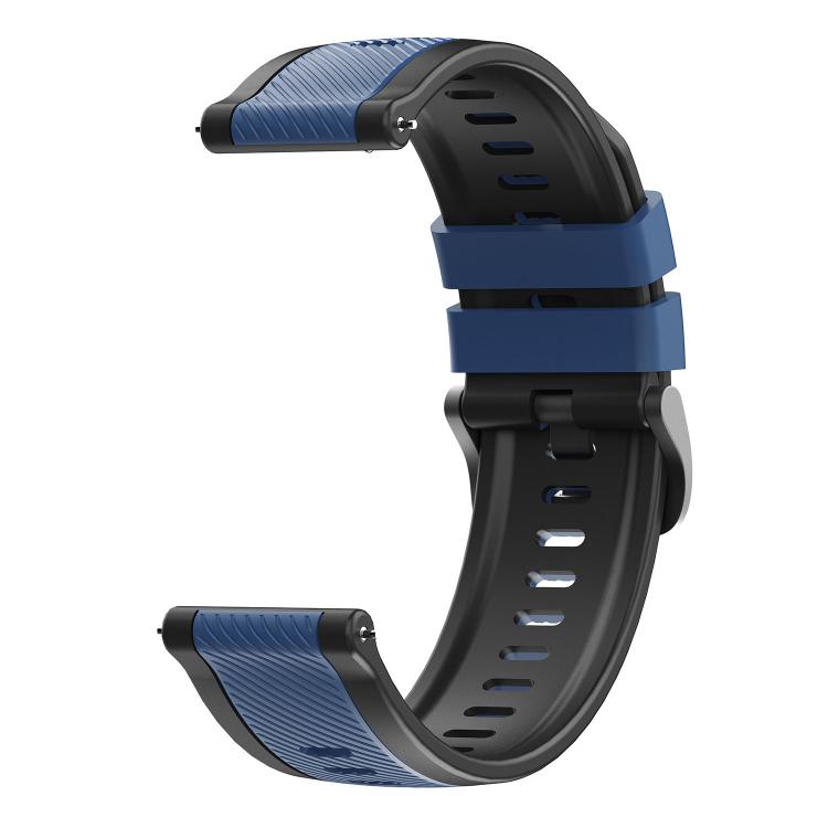 22mm Vertical Twill Two Color Silicone Watch Band