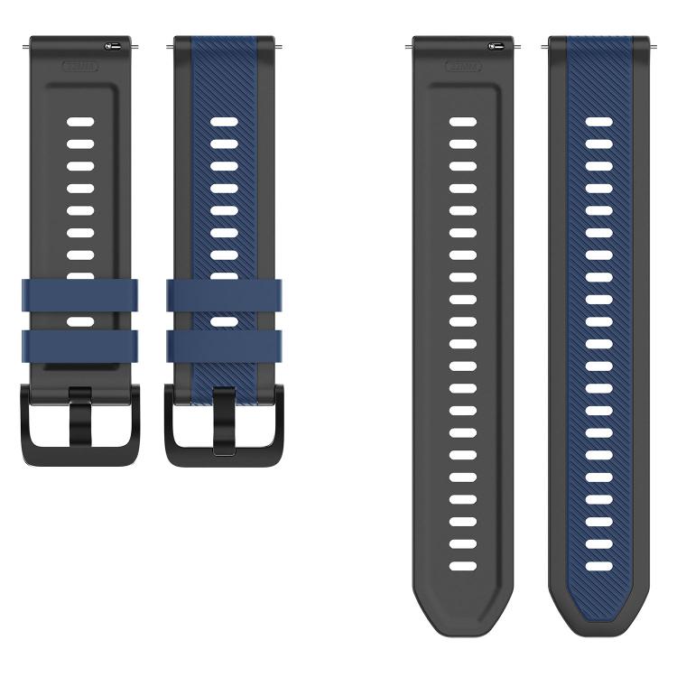 22mm Vertical Twill Two Color Silicone Watch Band