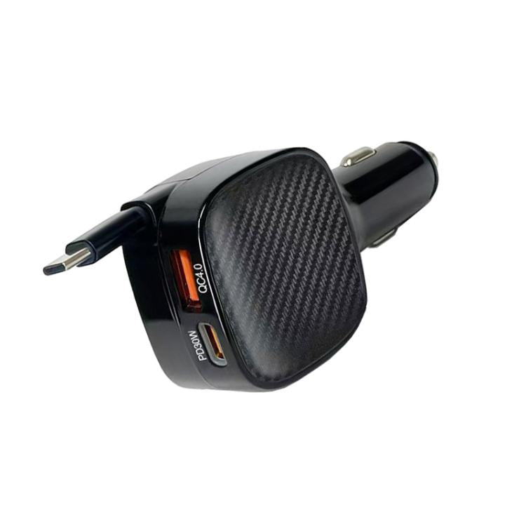 F02 70cm Type-C Cable + PD3.0 + USB 3 in 1 Car Charger