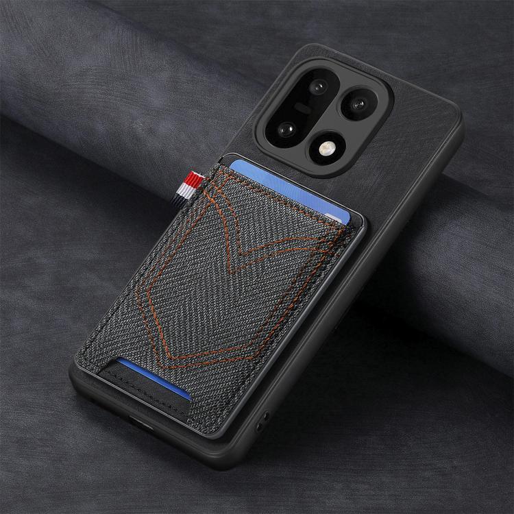 For OnePlus 15 Denim Texture Leather Skin Phone Case with Card Slot