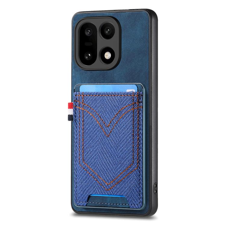 For OnePlus 15 Denim Texture Leather Skin Phone Case with Card Slot