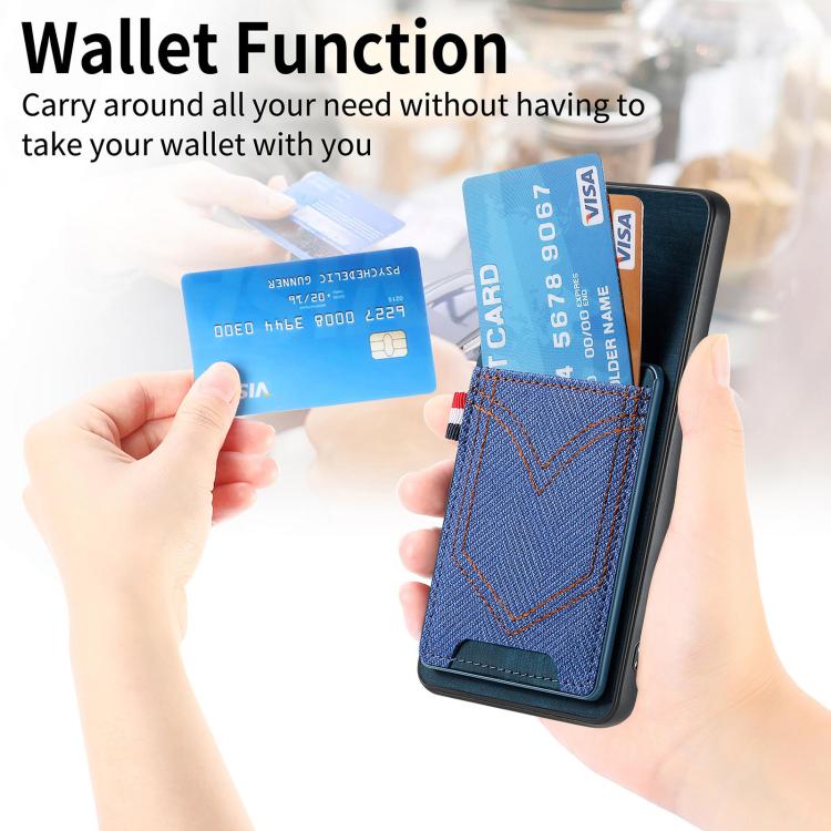 For OnePlus 15 Denim Texture Leather Skin Phone Case with Card Slot