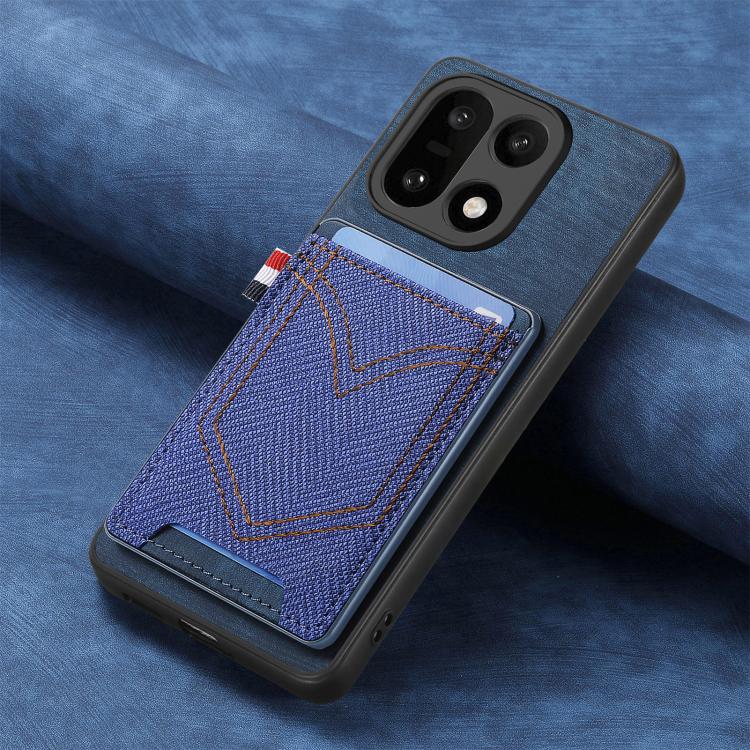 For OnePlus 15 Denim Texture Leather Skin Phone Case with Card Slot