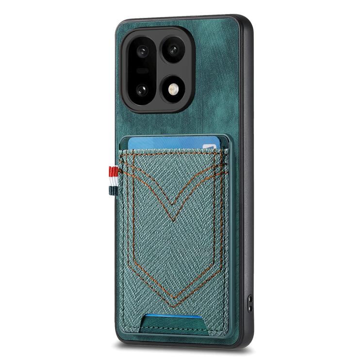 For OnePlus 15 Denim Texture Leather Skin Phone Case with Card Slot