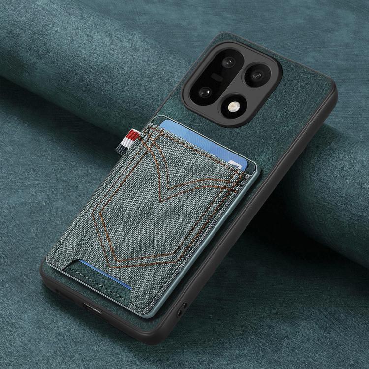 For OnePlus 15 Denim Texture Leather Skin Phone Case with Card Slot