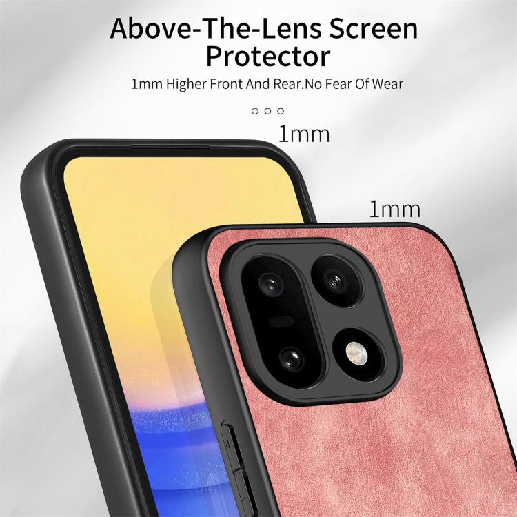 For OnePlus 15 Vintage Leather PC Back Cover Phone Case
