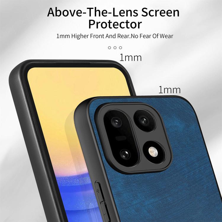 For OnePlus 15 Vintage Leather PC Back Cover Phone Case