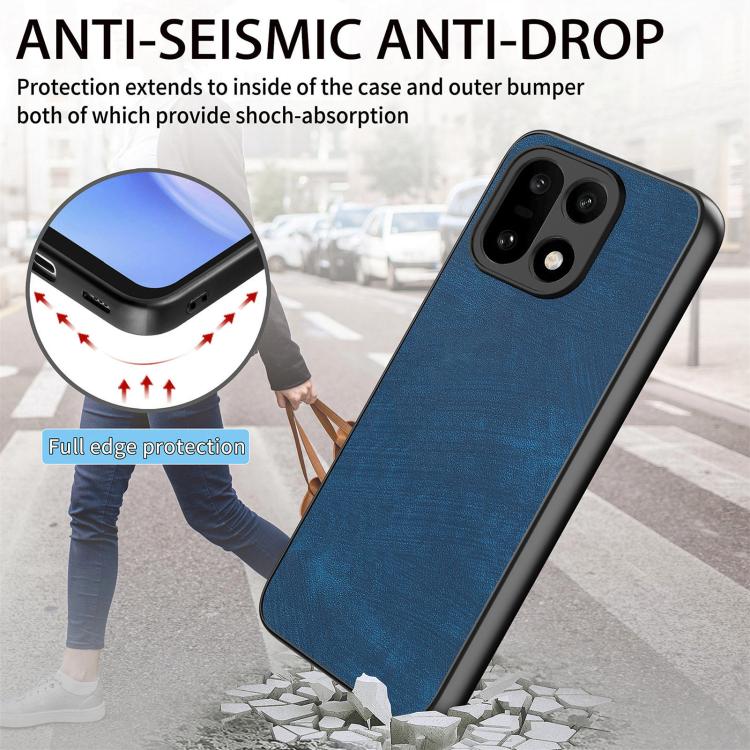 For OnePlus 15 Vintage Leather PC Back Cover Phone Case