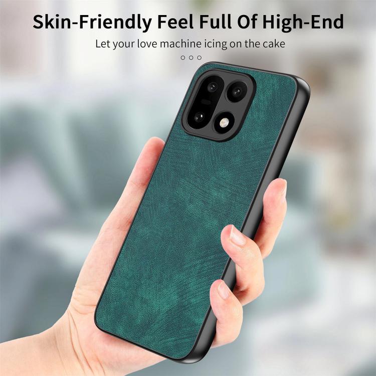For OnePlus 15 Vintage Leather PC Back Cover Phone Case
