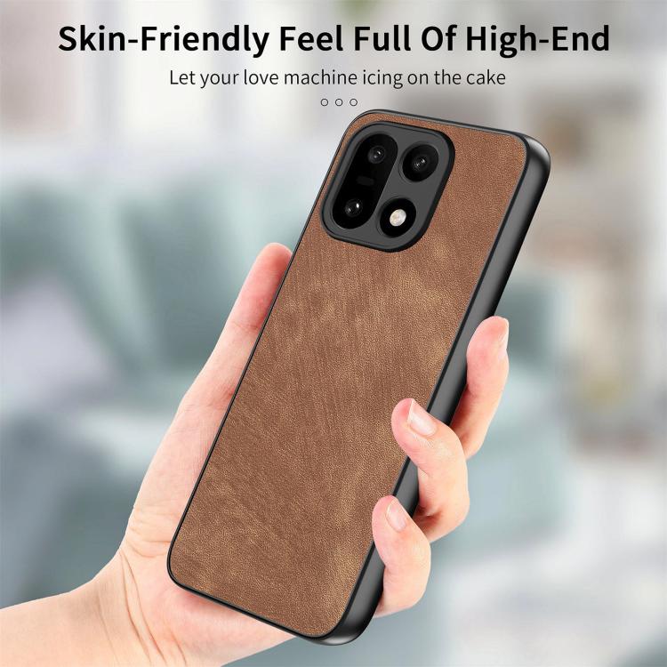 For OnePlus 15 Vintage Leather PC Back Cover Phone Case