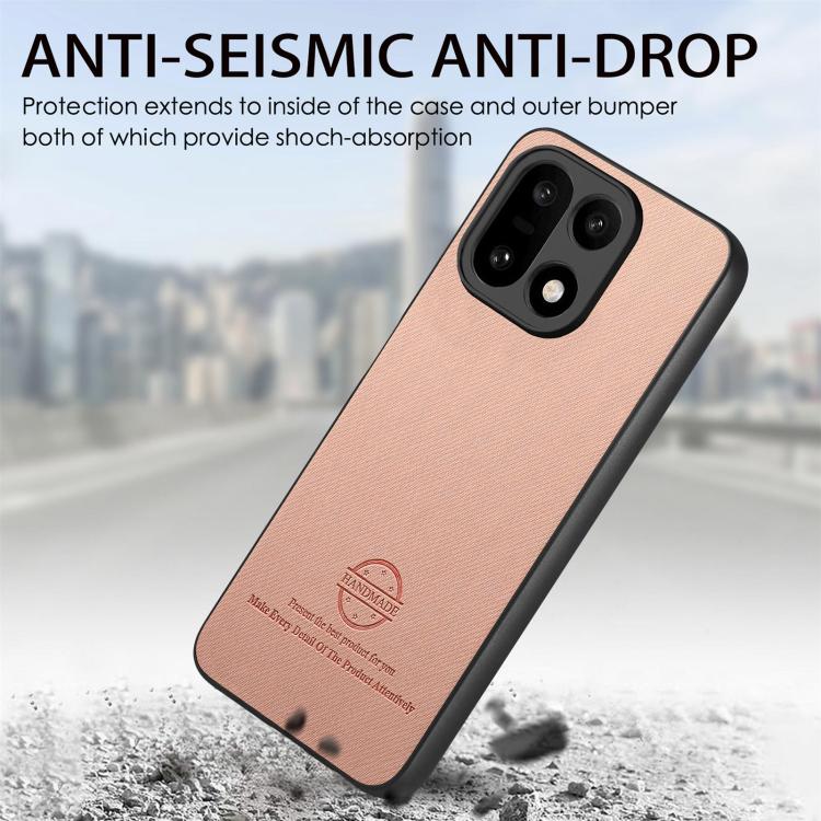 For OnePlus 15 Twill Fabric Leather Skin Back Phone Case