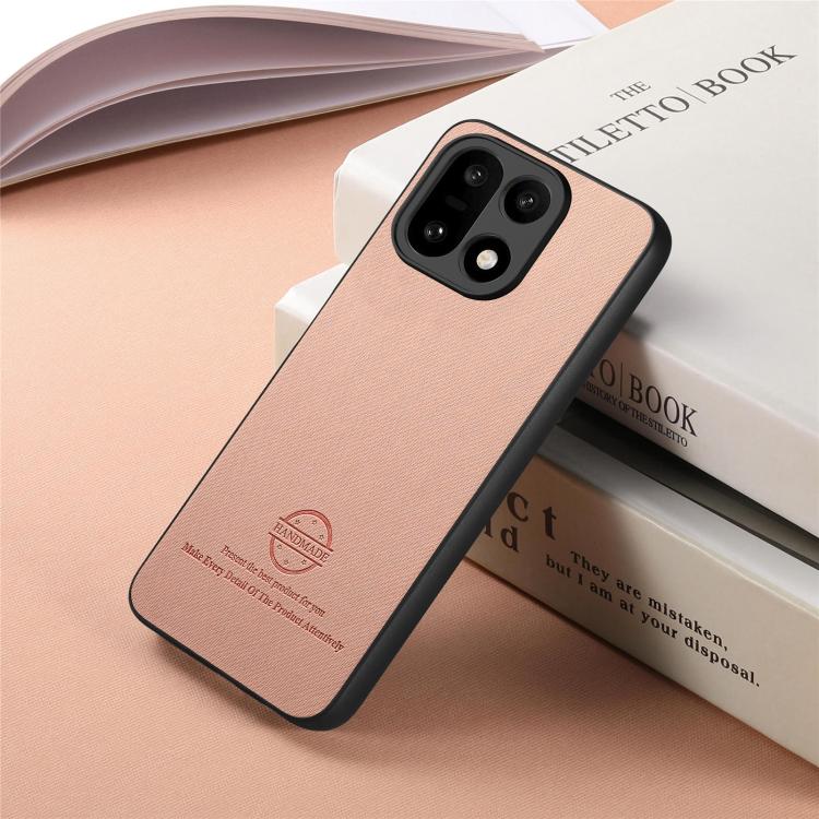 For OnePlus 15 Twill Fabric Leather Skin Back Phone Case