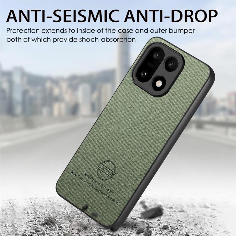 For OnePlus 15 Twill Fabric Leather Skin Back Phone Case