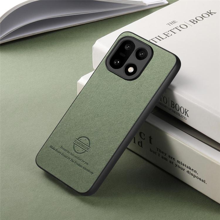 For OnePlus 15 Twill Fabric Leather Skin Back Phone Case