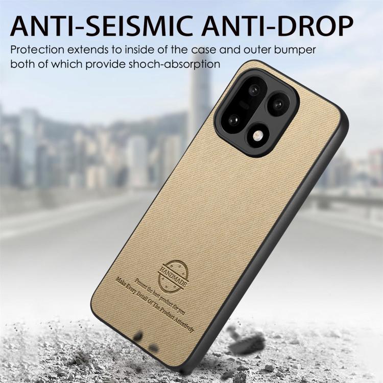 For OnePlus 15 Twill Fabric Leather Skin Back Phone Case