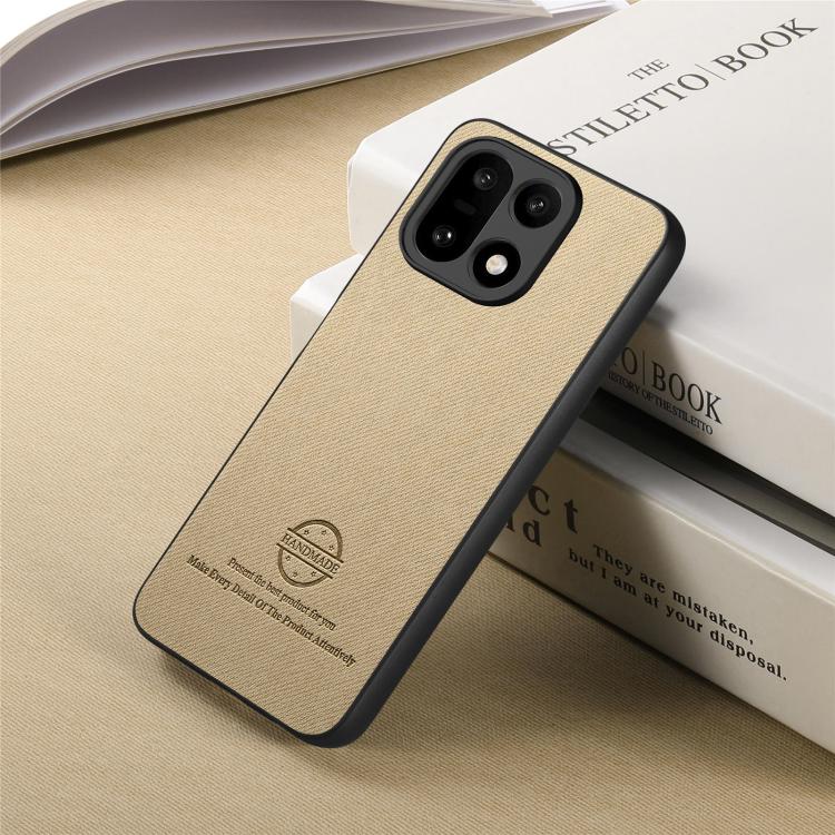 For OnePlus 15 Twill Fabric Leather Skin Back Phone Case