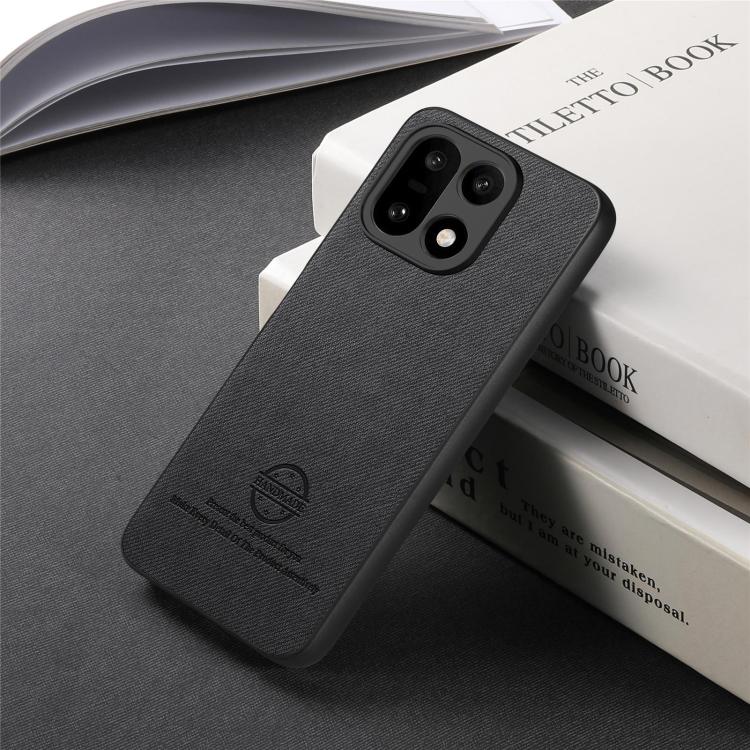 For OnePlus 15 Twill Fabric Leather Skin Back Phone Case
