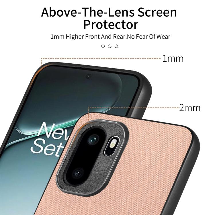 For OnePlus Ace 6 / 6T / 15R Twill Fabric Leather Skin Back Phone Case