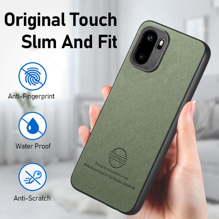 For OnePlus Ace 6 / 6T / 15R Twill Fabric Leather Skin Back Phone Case
