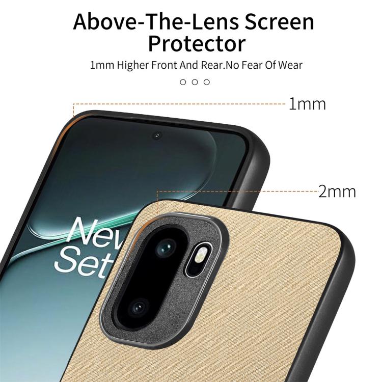 For OnePlus Ace 6 / 6T / 15R Twill Fabric Leather Skin Back Phone Case