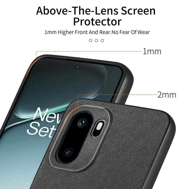 For OnePlus Ace 6 / 6T / 15R Twill Fabric Leather Skin Back Phone Case