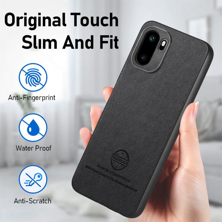 For OnePlus Ace 6 / 6T / 15R Twill Fabric Leather Skin Back Phone Case
