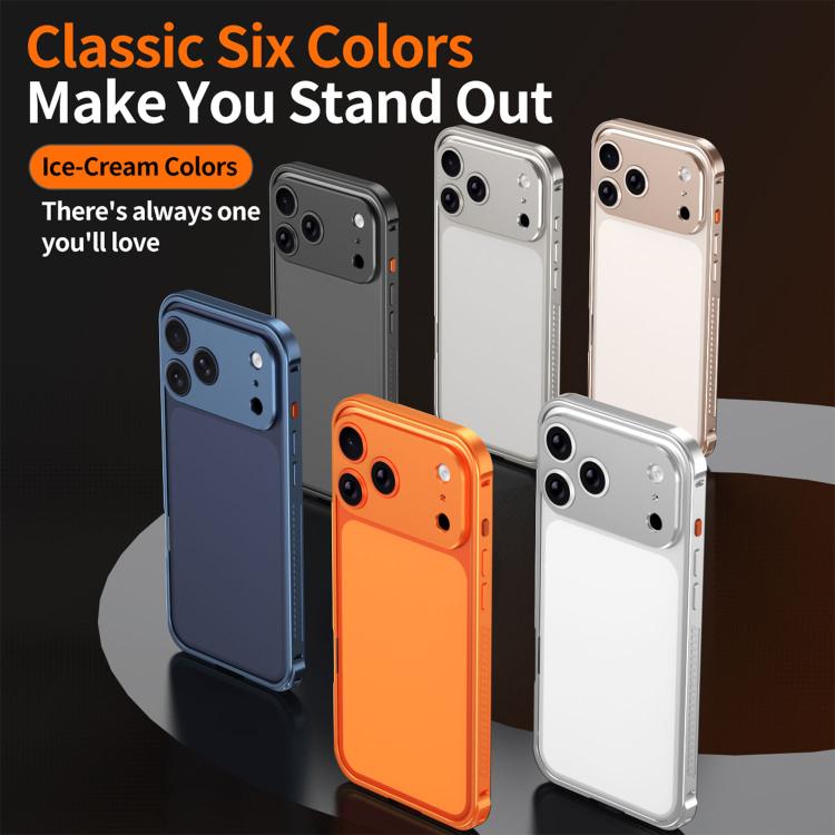 For iPhone 14 Plus Armor Dual-side Anti-slip Metal Frame Case with Lens Cover