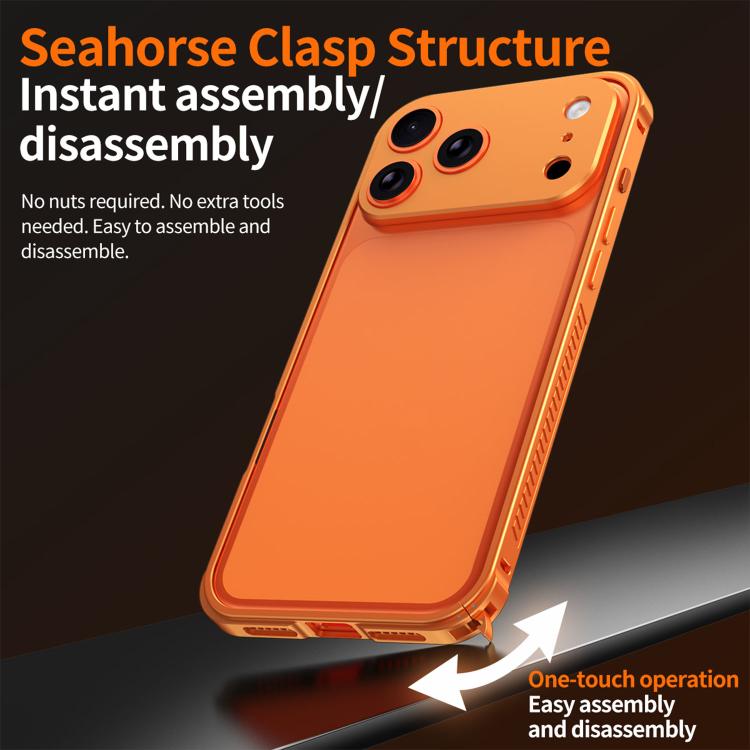 For iPhone 14 Plus Armor Dual-side Anti-slip Metal Frame Case with Lens Cover