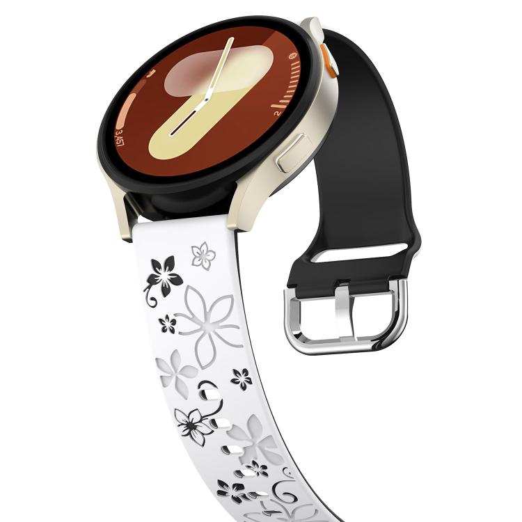18mm Dual Color Engraved Silicone Watch Band