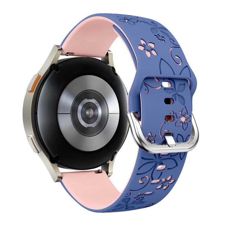18mm Dual Color Engraved Silicone Watch Band