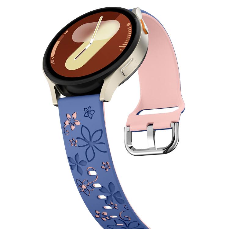 18mm Dual Color Engraved Silicone Watch Band