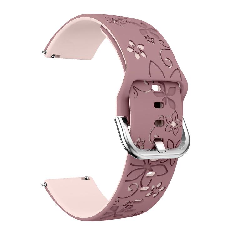 18mm Dual Color Engraved Silicone Watch Band