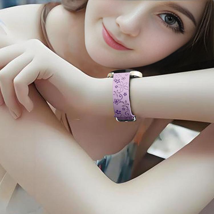 18mm Dual Color Engraved Silicone Watch Band