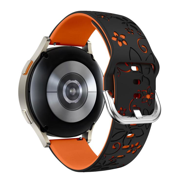 18mm Dual Color Engraved Silicone Watch Band