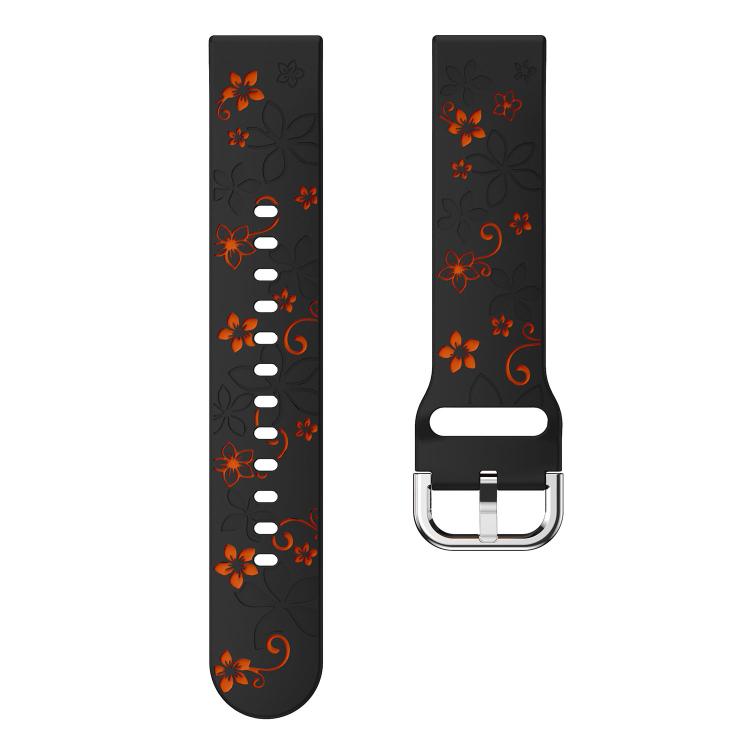 18mm Dual Color Engraved Silicone Watch Band