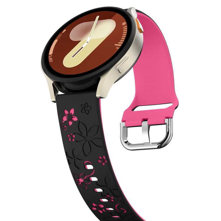 18mm Dual Color Engraved Silicone Watch Band