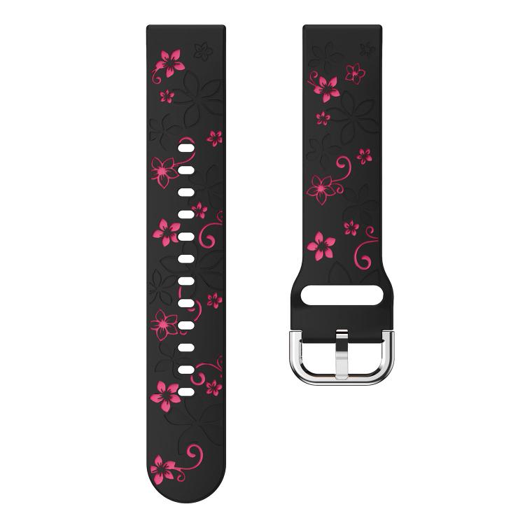 18mm Dual Color Engraved Silicone Watch Band