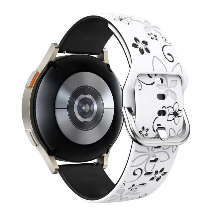 22mm Dual Color Engraved Silicone Watch Band