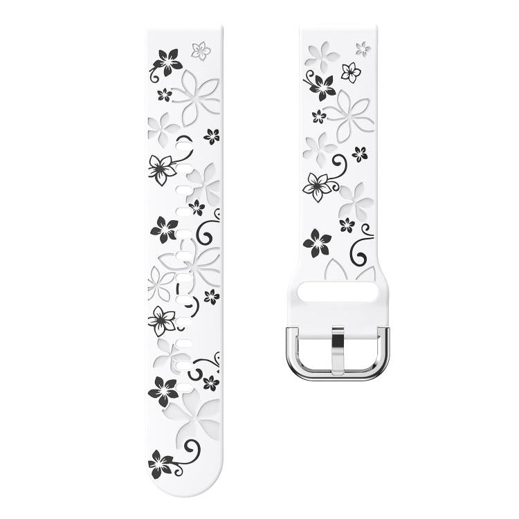 22mm Dual Color Engraved Silicone Watch Band